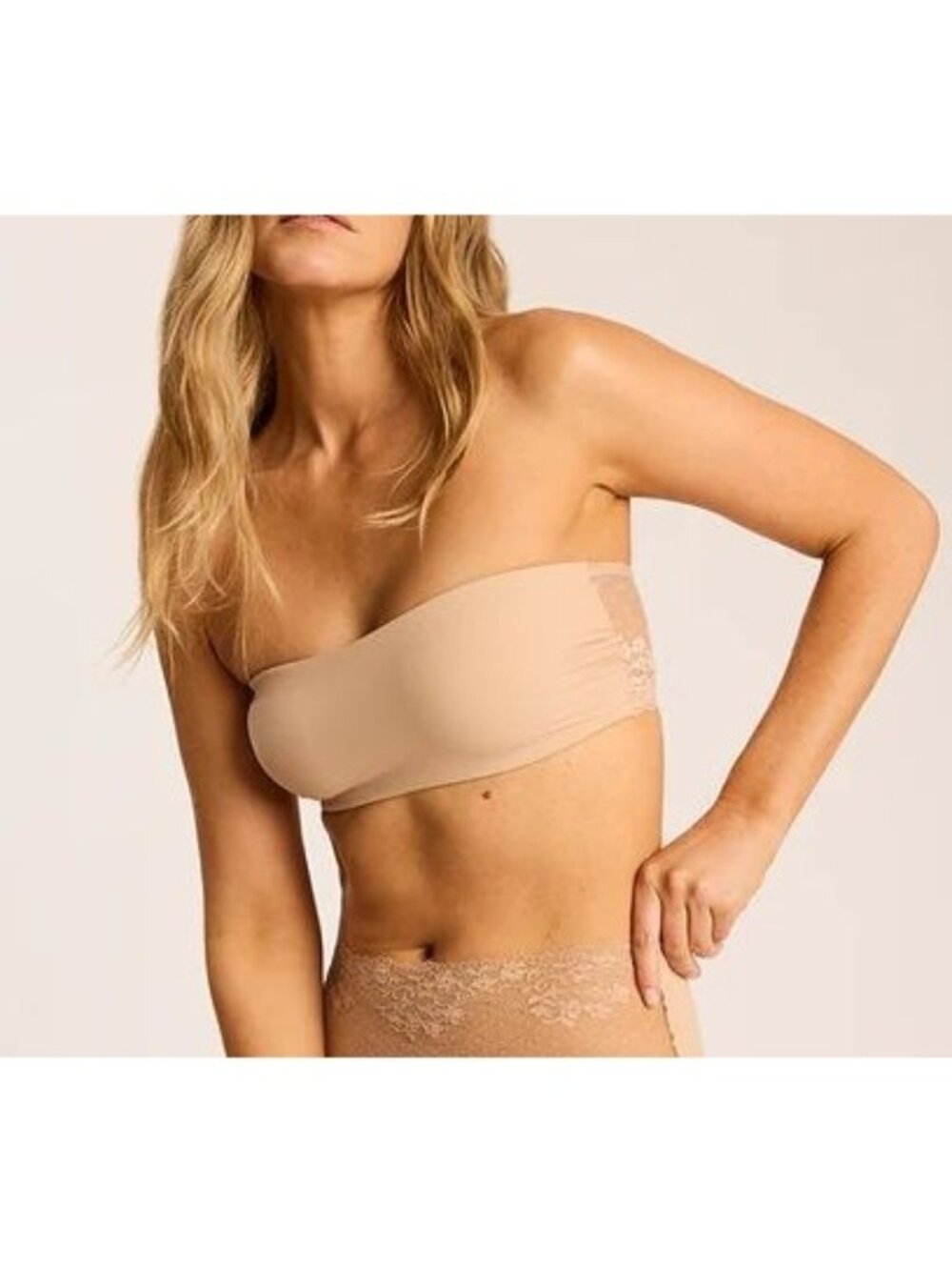 Commando Double Take Bandeau Size Small Beige $72